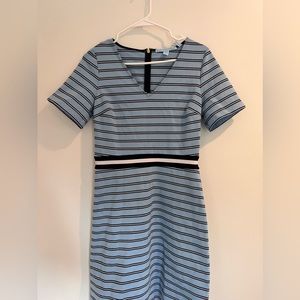 Draper James double blue and white striped dress